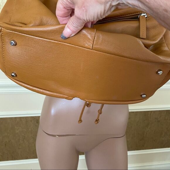 DX Touch camel leather Swarovski Crystals hobo bag - Picture 6 of 12